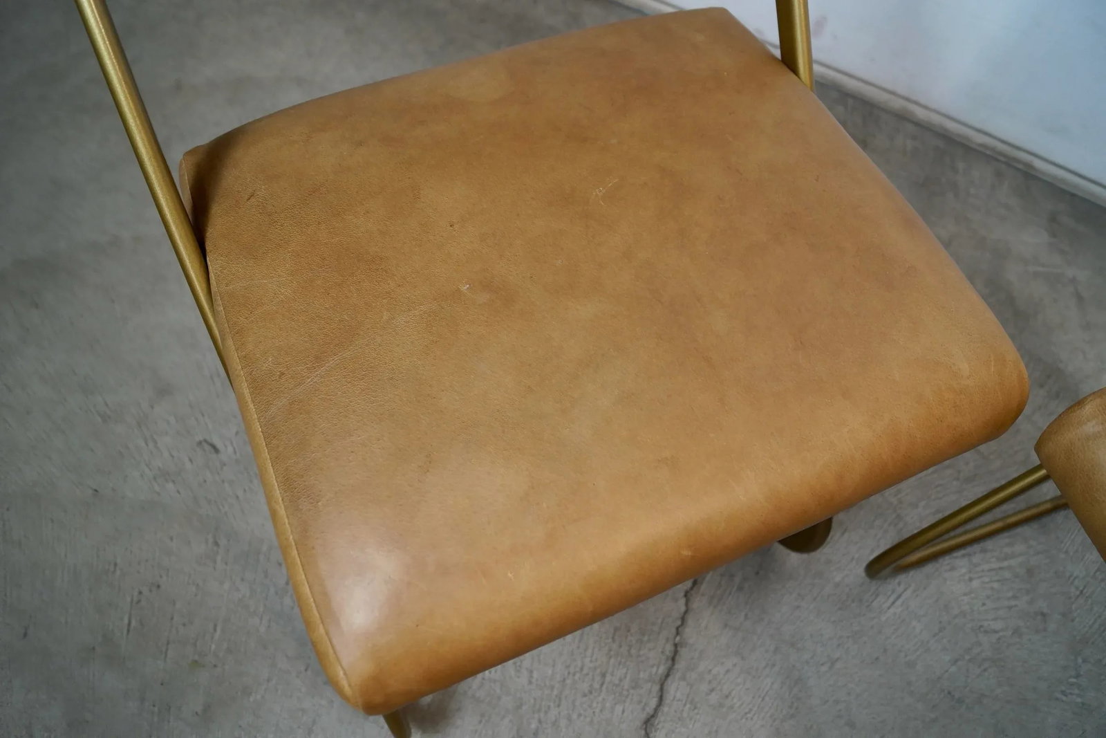 1980's Postmodern Cantilever Leather Dining Chairs - A Pair - 8