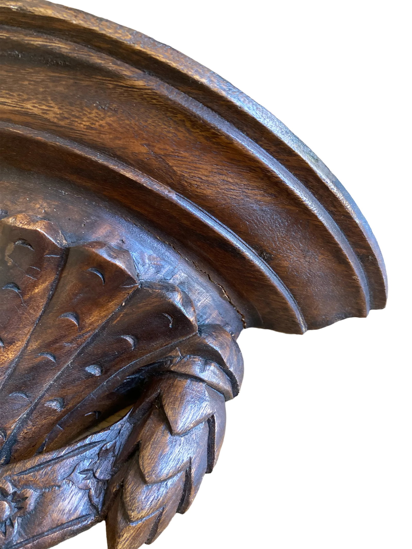 1970s Hand Carved Georgian Regency Style English Oak Wall Bracket - 7