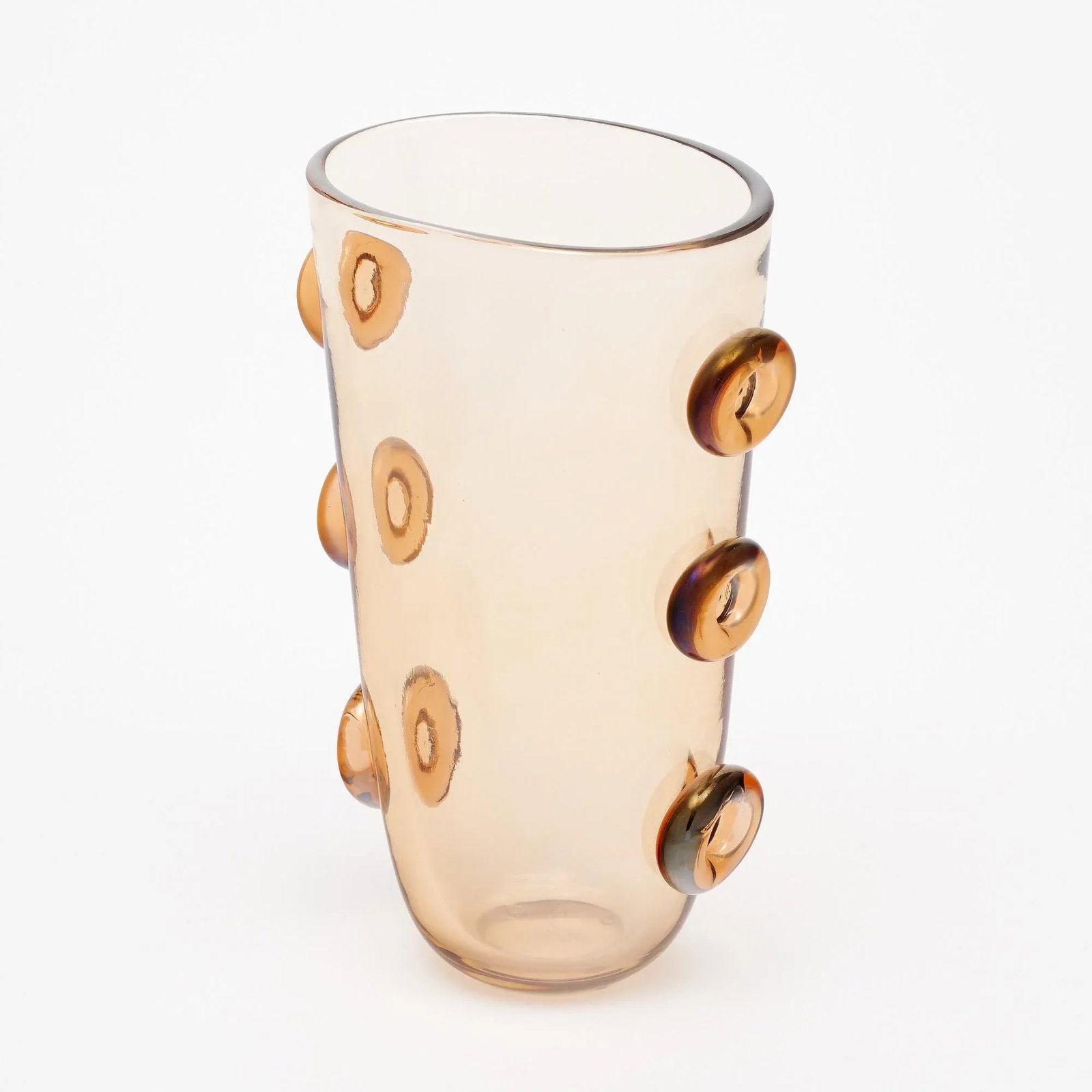Murano Glass "Pois" Topaz Vase - 2