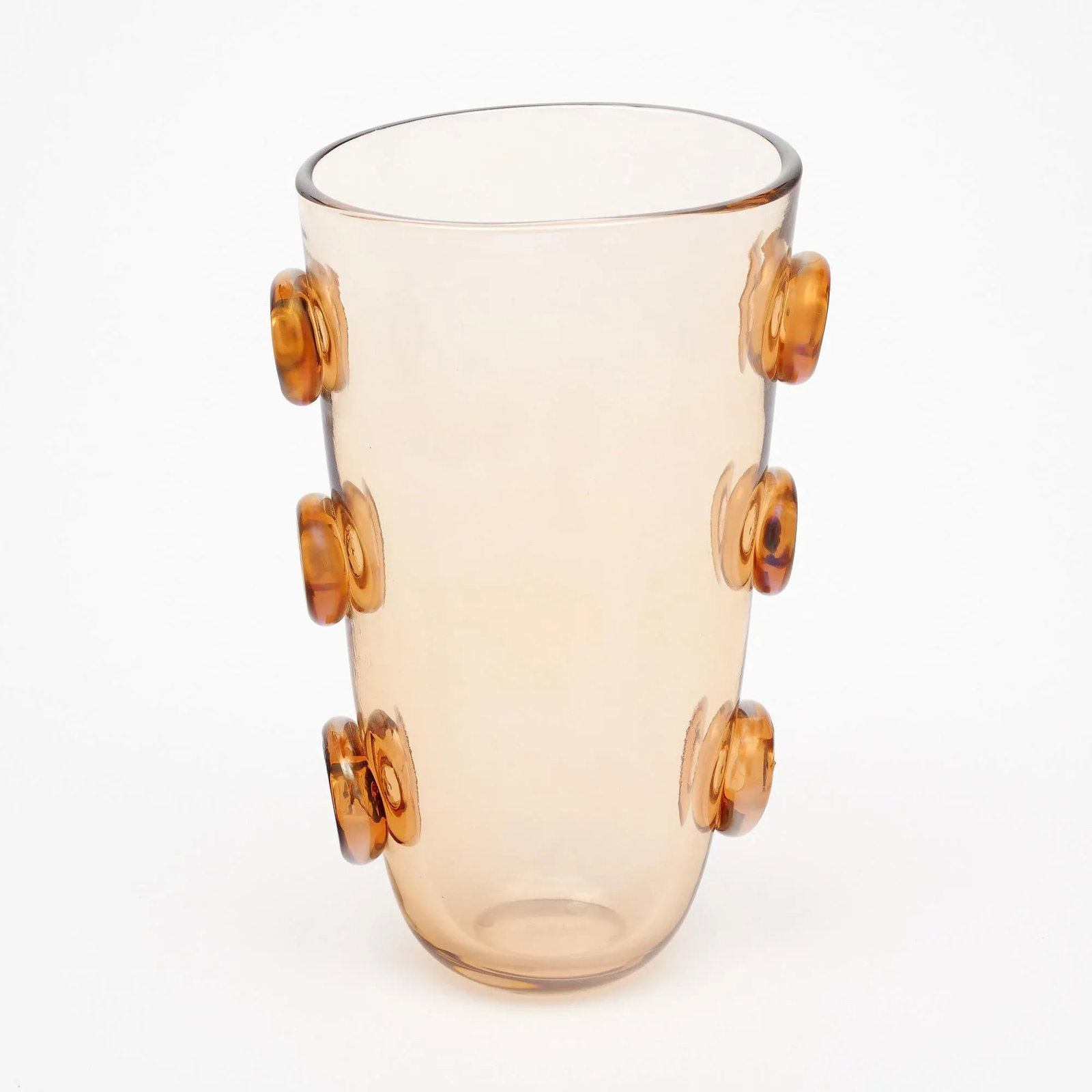 Murano Glass "Pois" Topaz Vase - 7