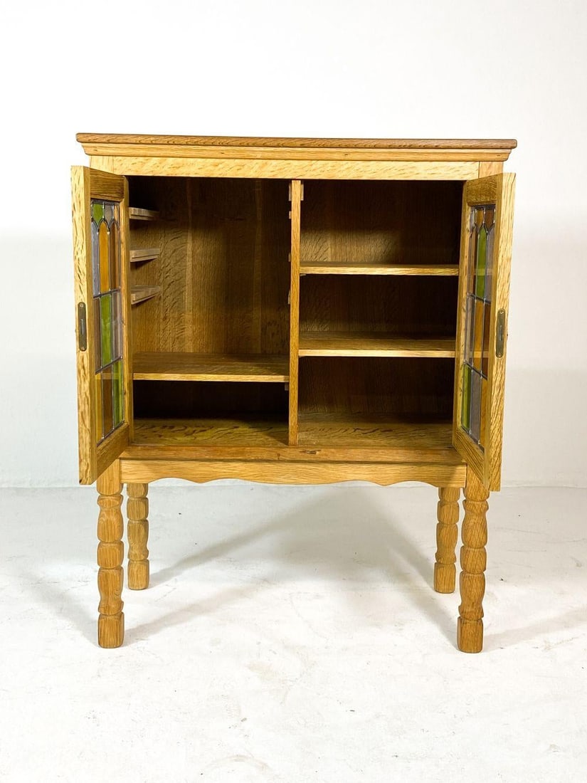 1970s Danish Oak & Glass Cabinet Henning Kjaernulf Style - 3