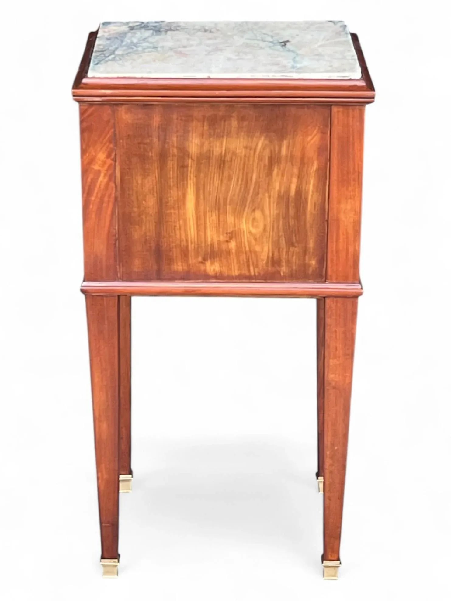 1920s French Bedside Table in Mahogany & Fruitwood With Marble Top - 7