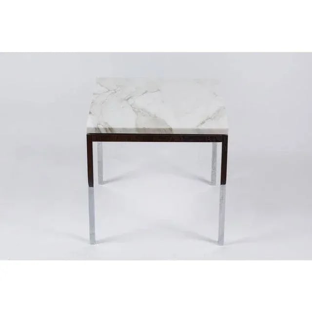 American Knoll-Style Chrome and Marble End Table, Circa 1950 - 9