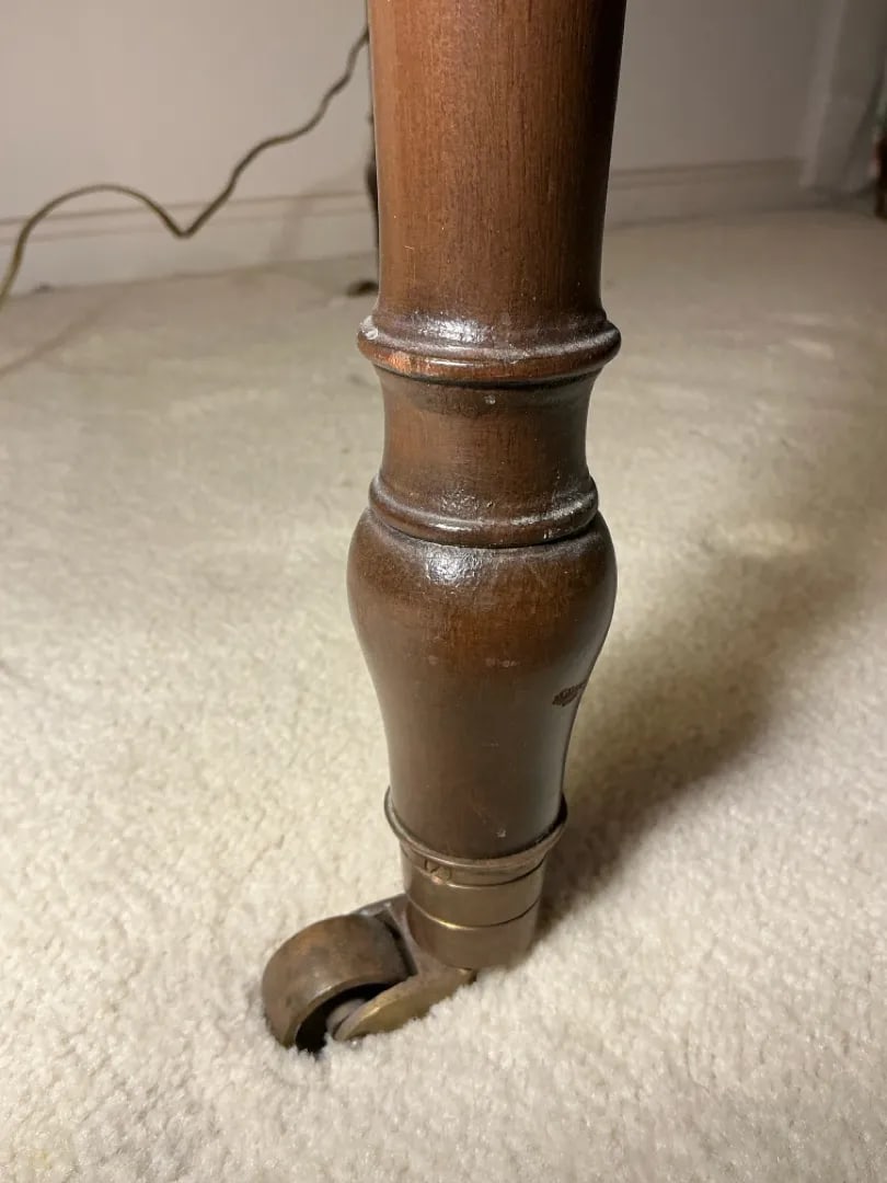 Vintage Crescent Desk / Cut Out Desk With Removable Middle - 2