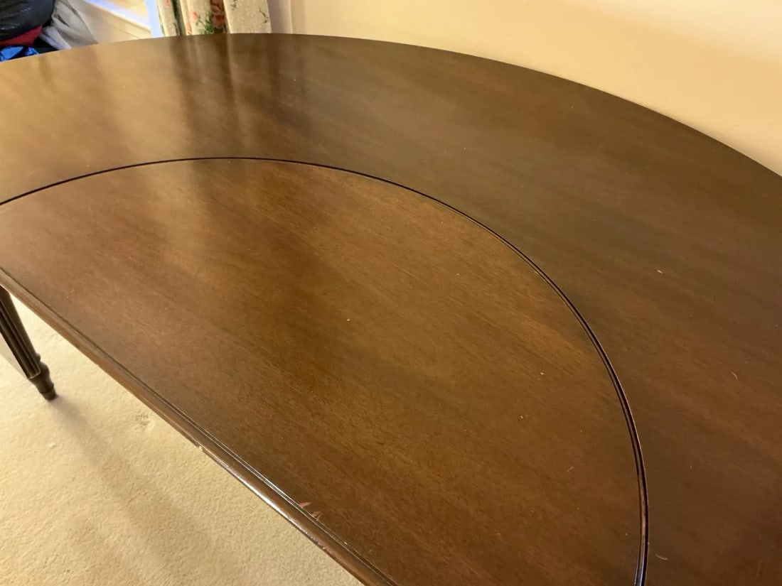 Vintage Crescent Desk / Cut Out Desk With Removable Middle - 3