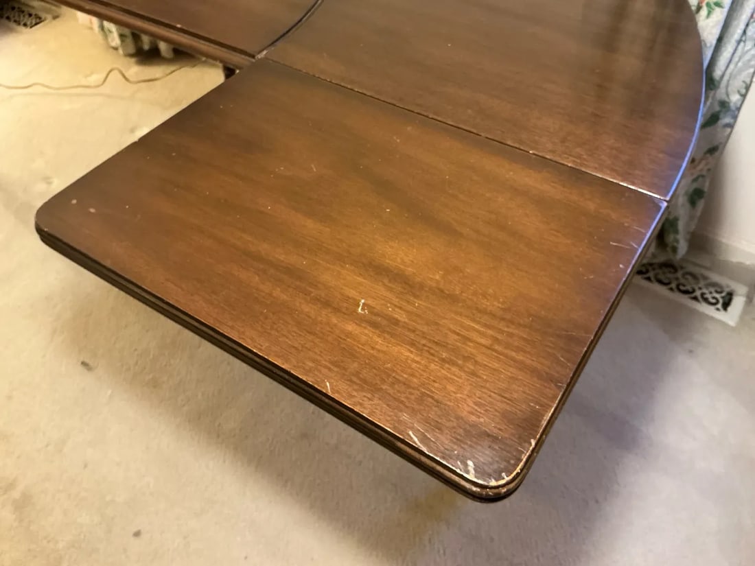 Vintage Crescent Desk / Cut Out Desk With Removable Middle - 4