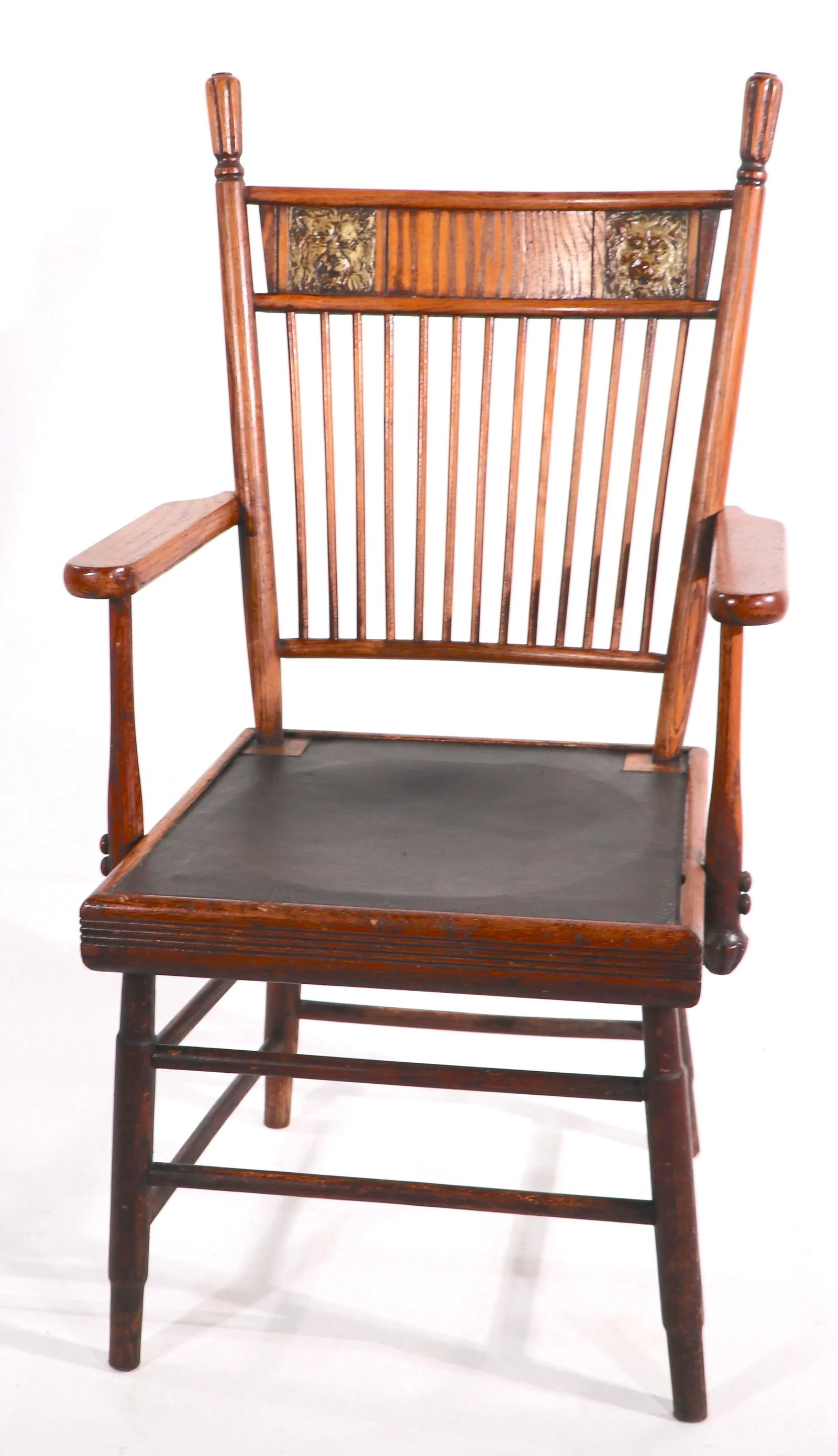 Extra Grade Oak Chair With Lion Head Decoration - 2
