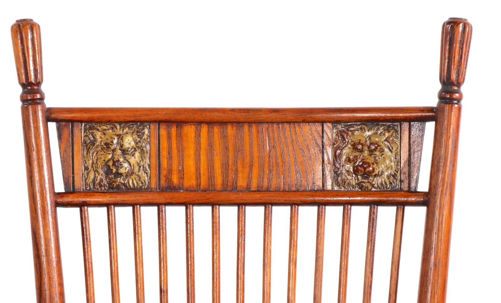 Extra Grade Oak Chair With Lion Head Decoration - 6