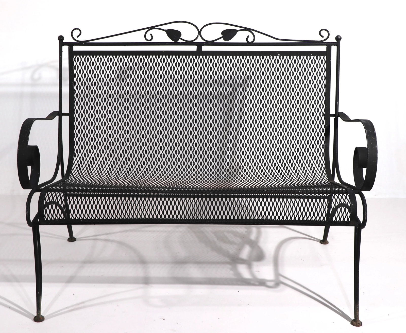 Wrought Iron Garden Patio Settee Attributed to Woodard Furniture Company - 2