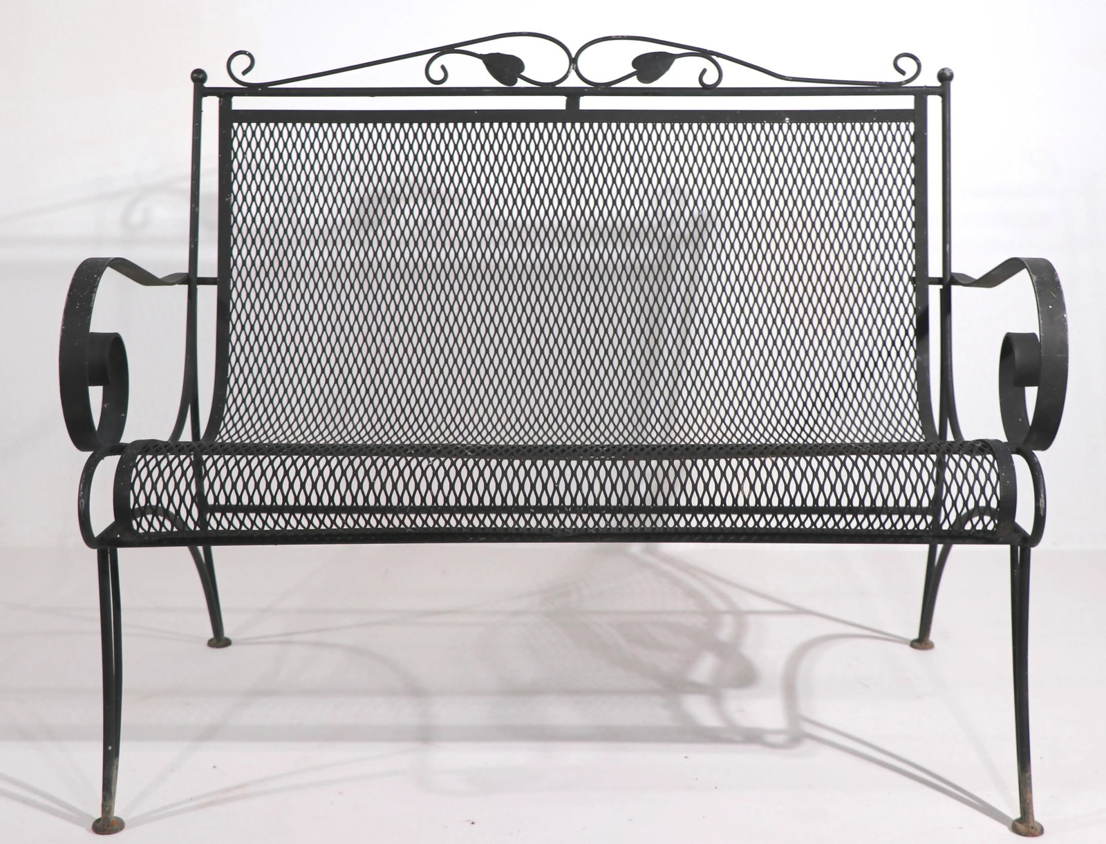 Wrought Iron Garden Patio Settee Attributed to Woodard Furniture Company - 3