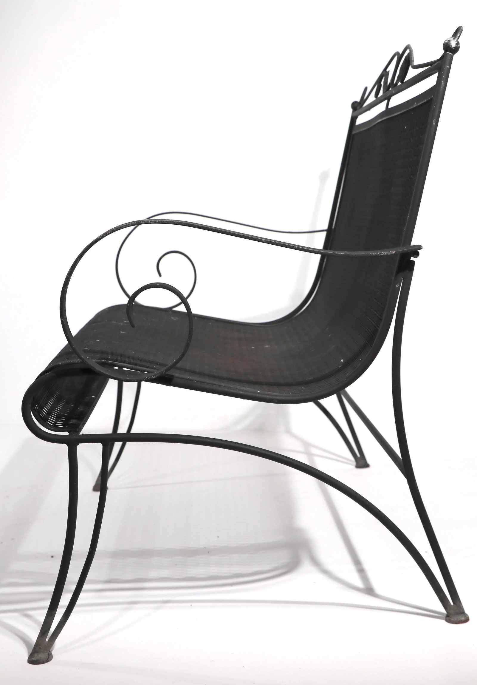 Wrought Iron Garden Patio Settee Attributed to Woodard Furniture Company - 7