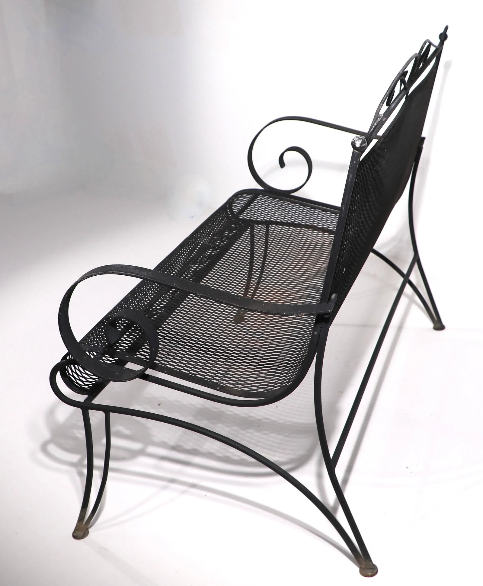 Wrought Iron Garden Patio Settee Attributed to Woodard Furniture Company - 8
