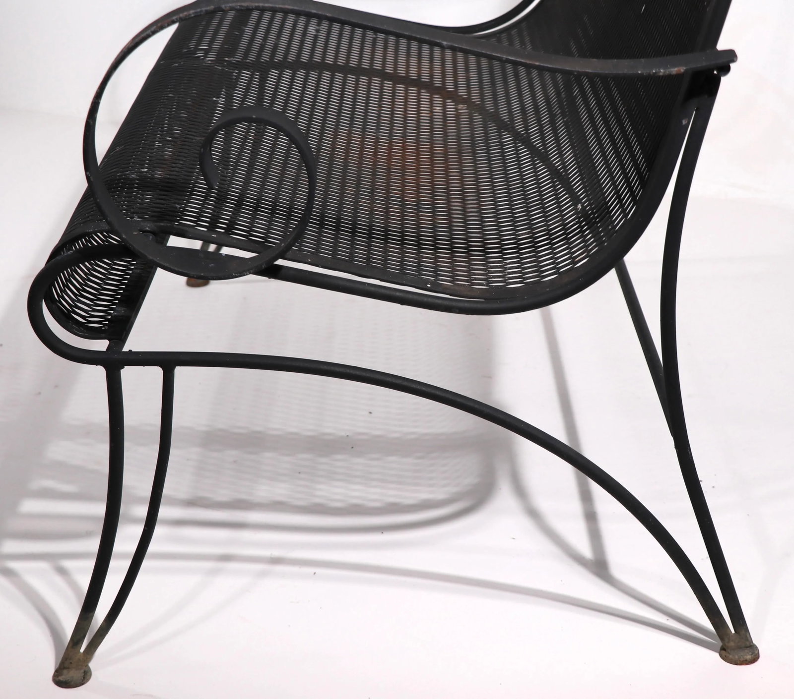 Wrought Iron Garden Patio Settee Attributed to Woodard Furniture Company - 9