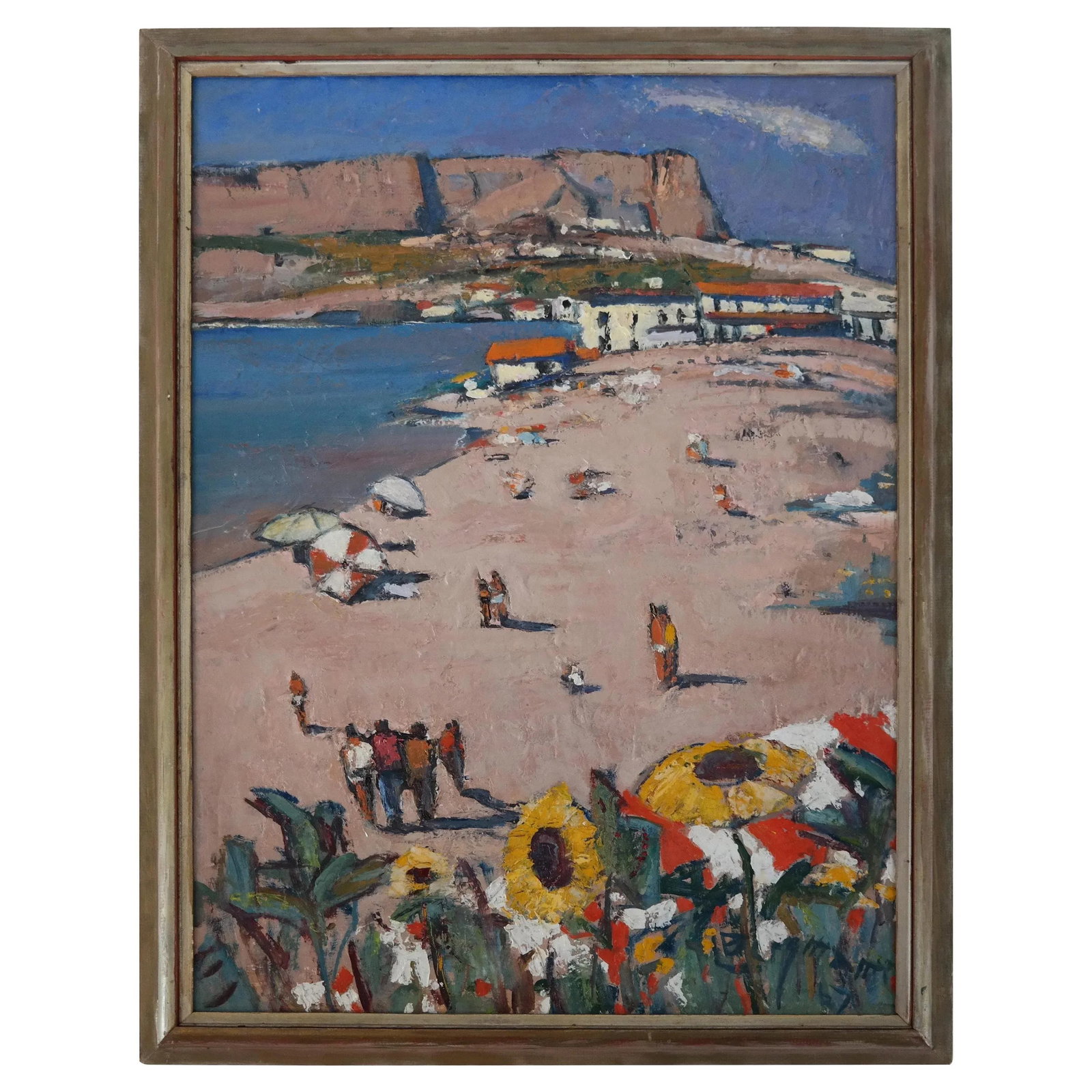 Mid Century Beach Landscape Oil on Board - 5