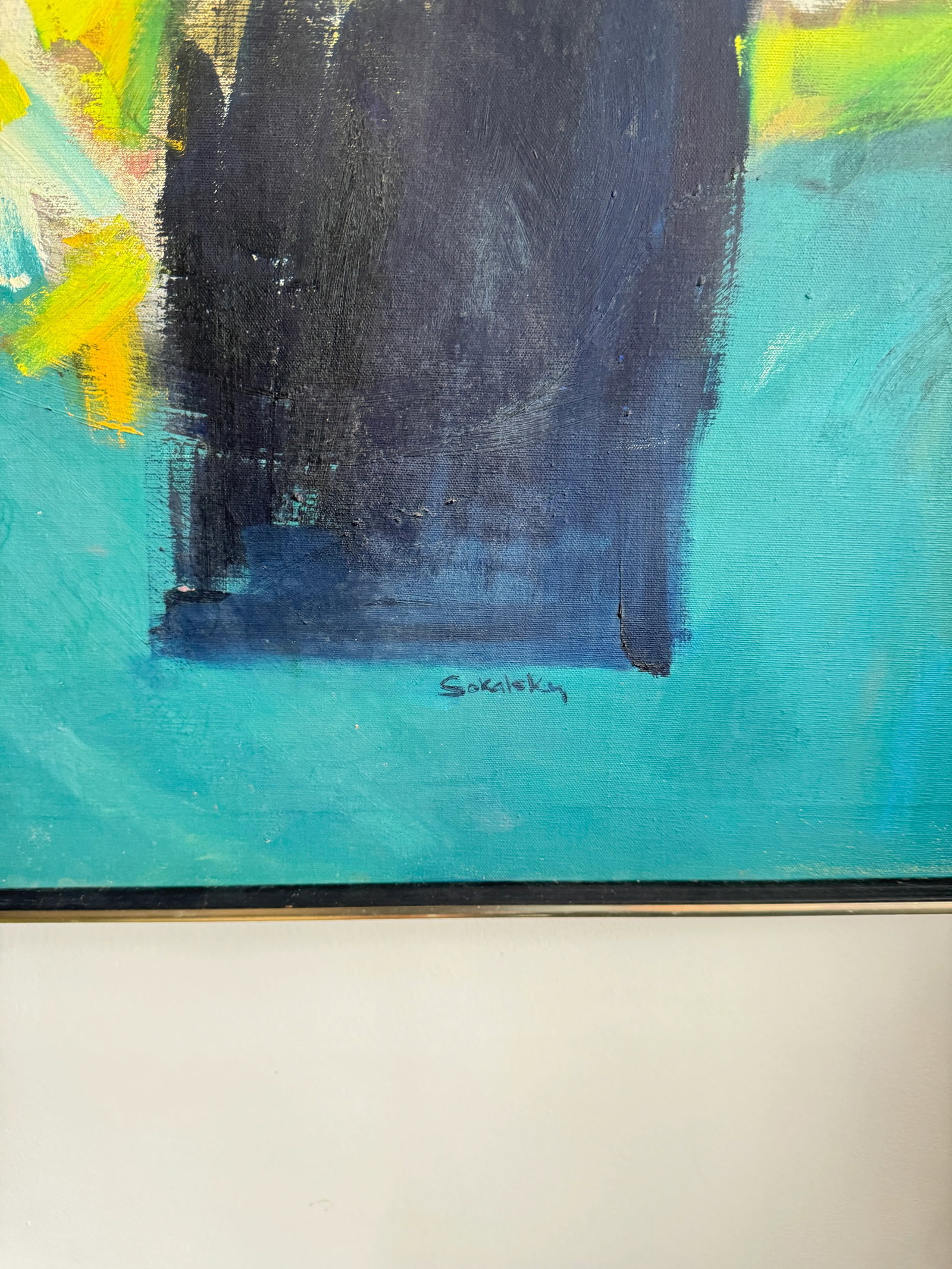 Mid-Century Modern Abstract Floral Painting Signed - 4