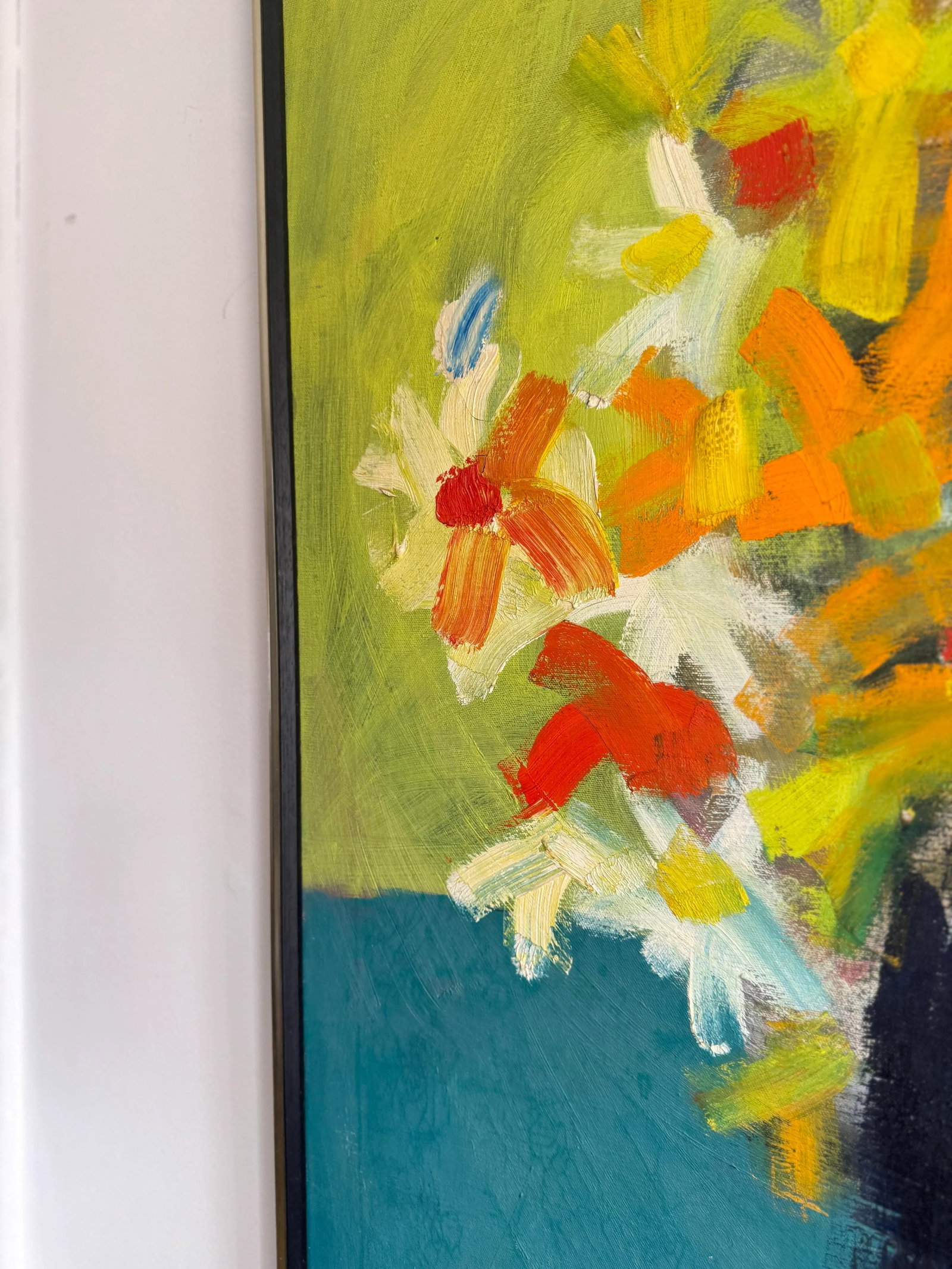 Mid-Century Modern Abstract Floral Painting Signed - 5