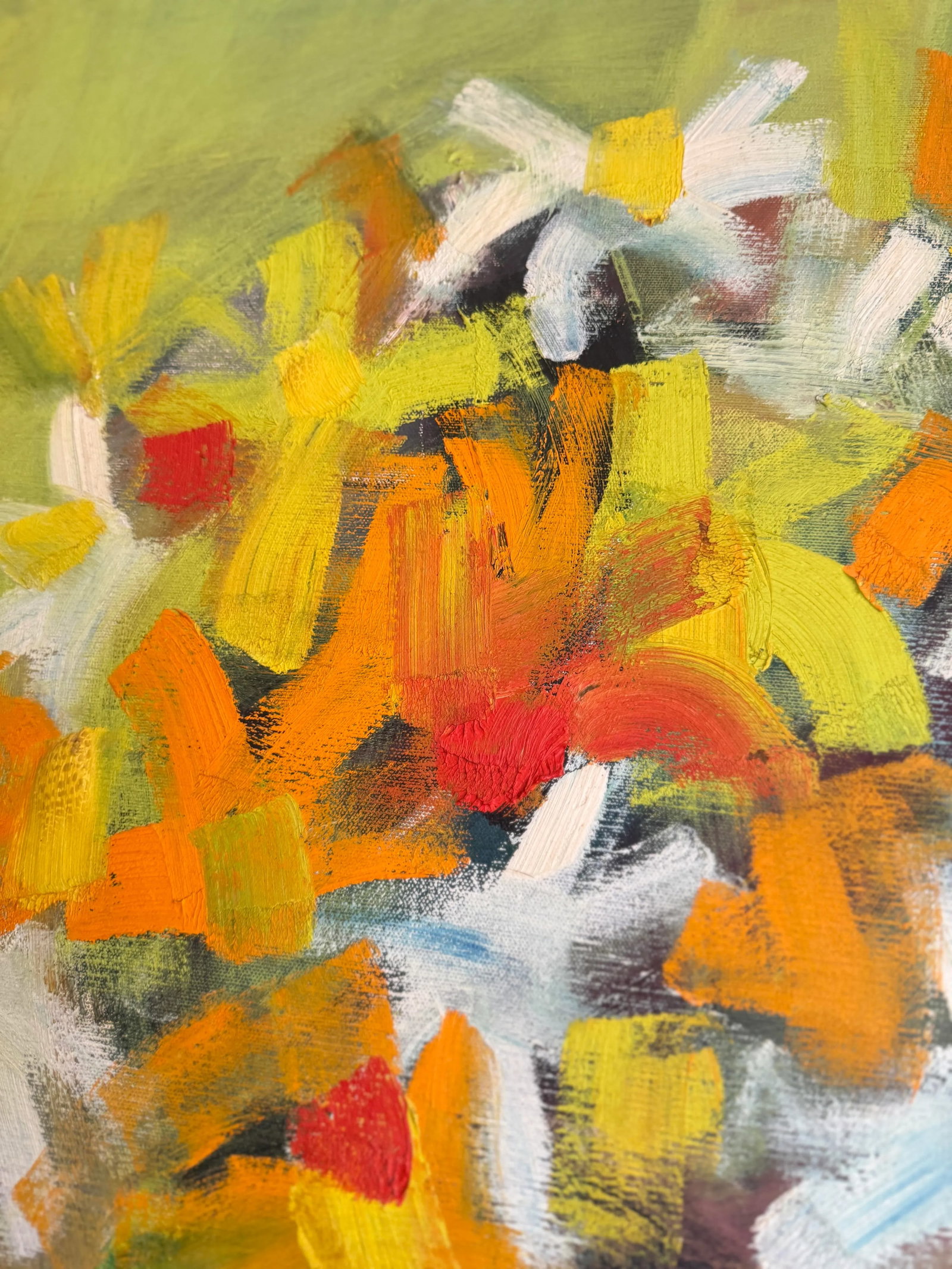 Mid-Century Modern Abstract Floral Painting Signed - 7