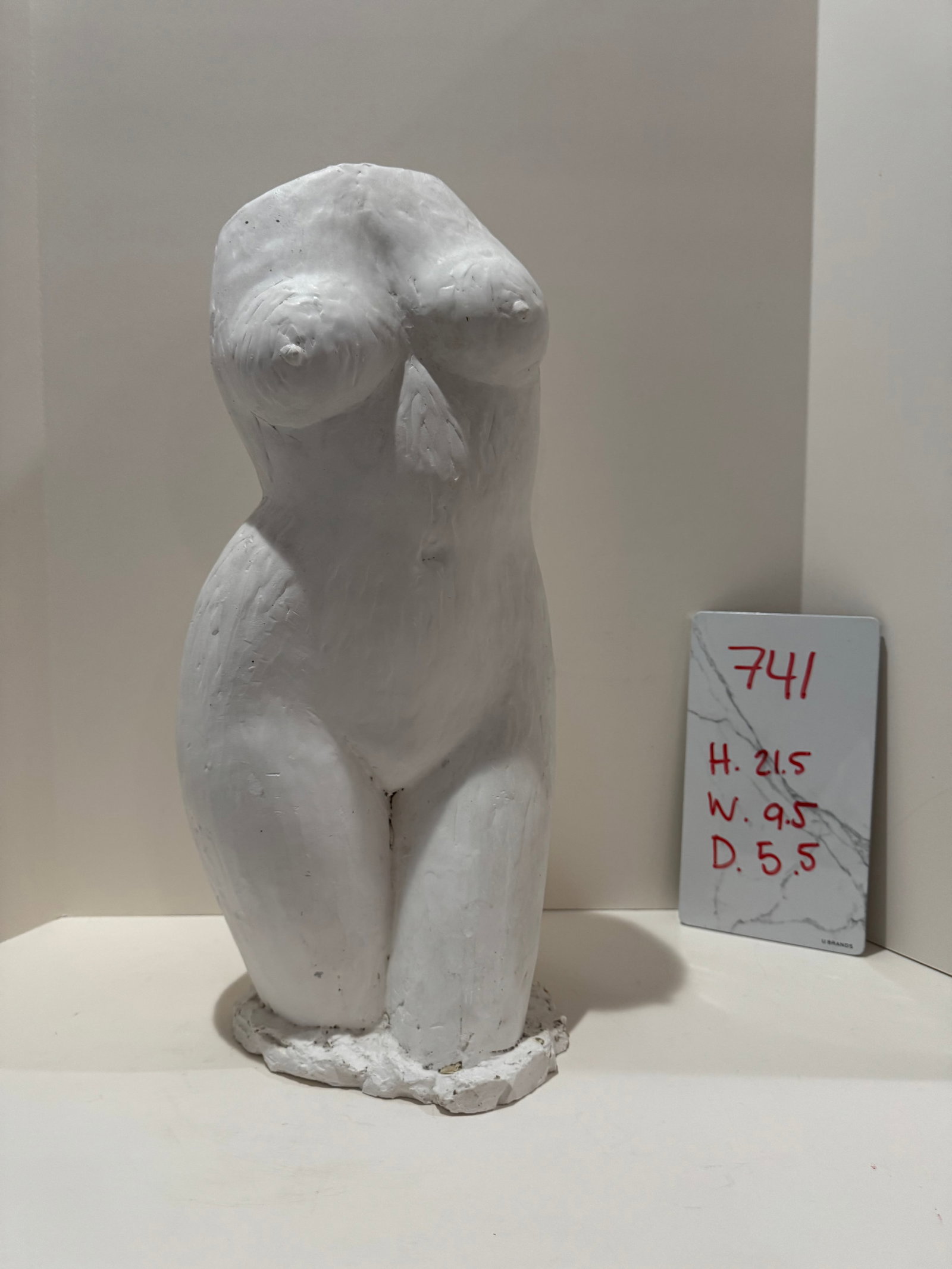 1960s Larry Mohr White Plaster Female Torso Sculpture Signed Estate Mid Century Modern - 6
