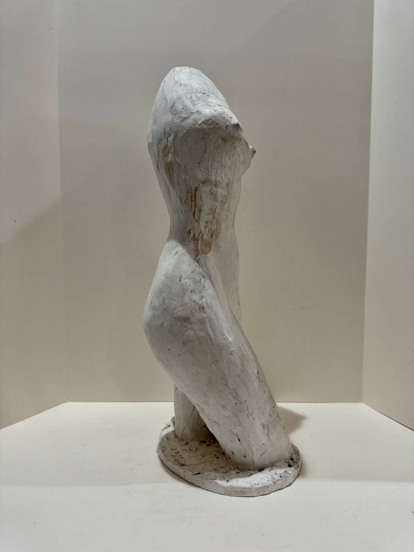 1960s Larry Mohr Female Torso Sculpture White Plaster Signed Estate Mid Century Modern - 5