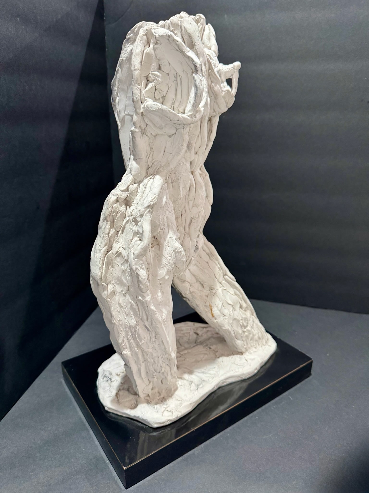 Larry Mohr Plaster Heavy Textured Female Torso Sculpture Signed From Artist Estate - 2