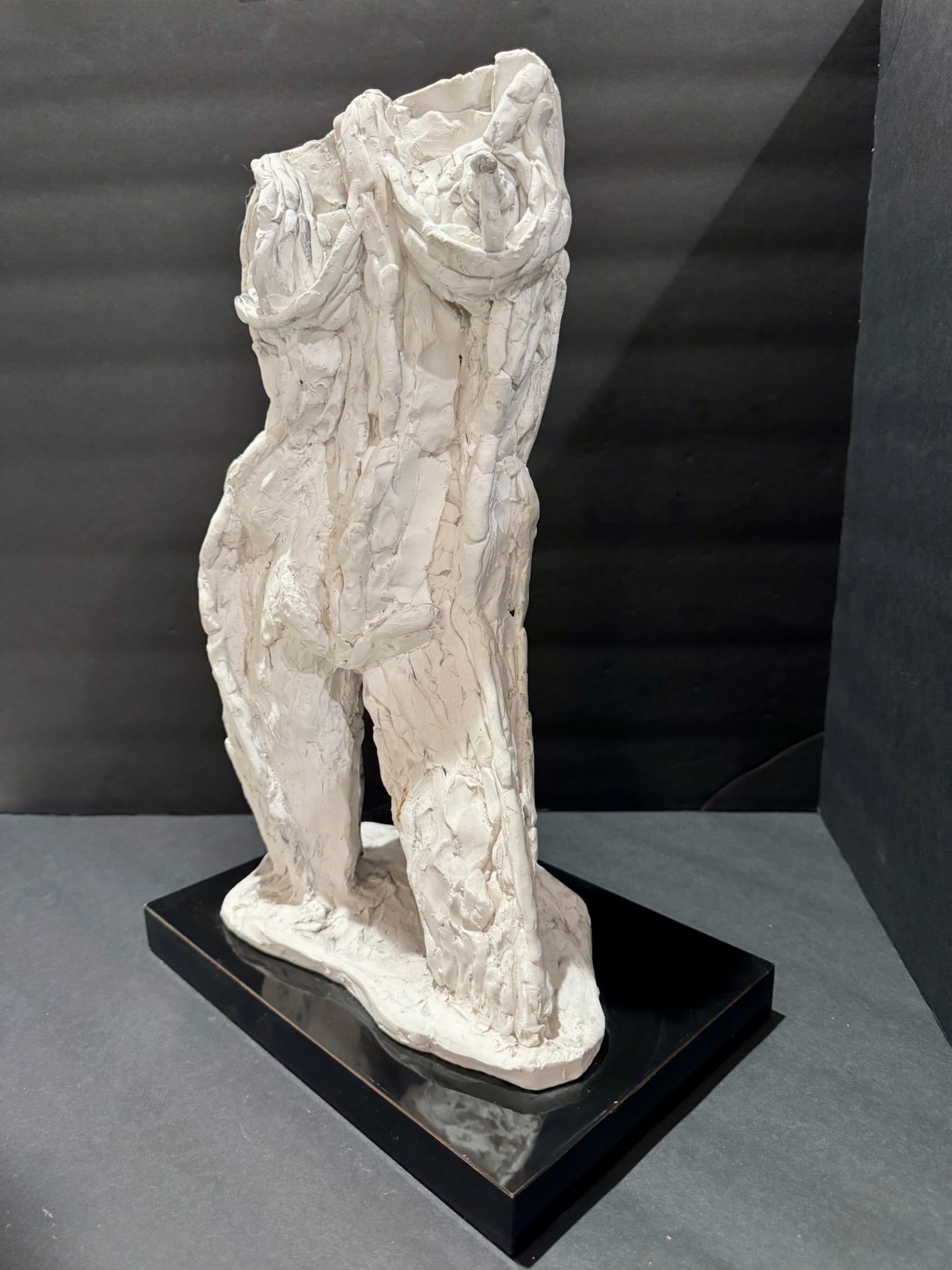 Larry Mohr Plaster Heavy Textured Female Torso Sculpture Signed From Artist Estate - 4