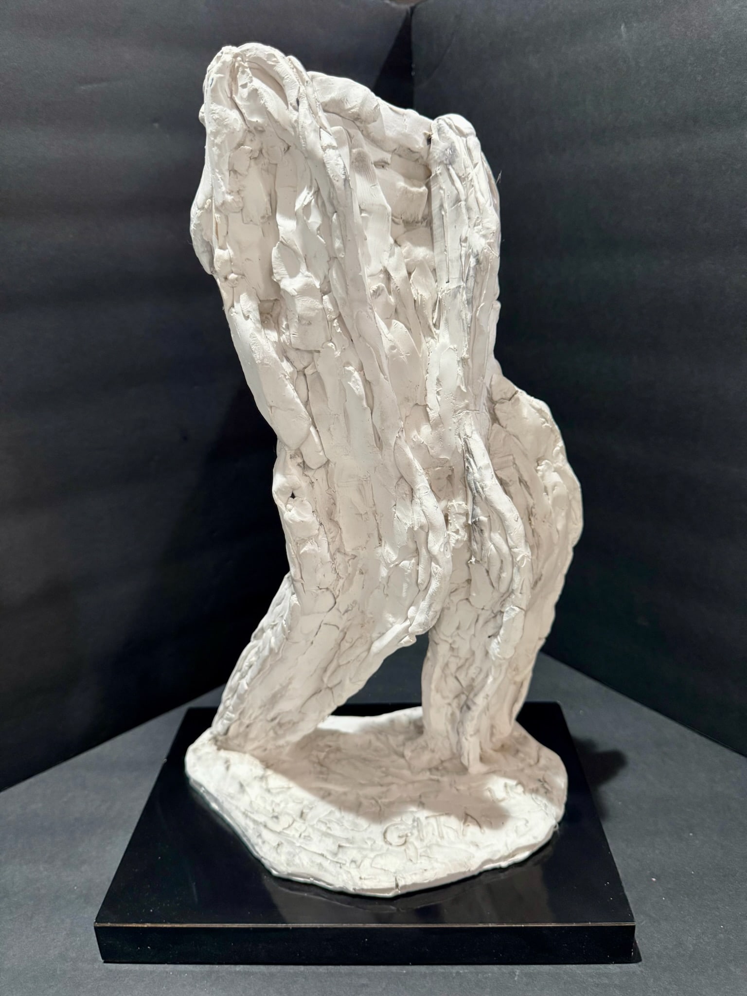 Larry Mohr Plaster Heavy Textured Female Torso Sculpture Signed From Artist Estate - 5
