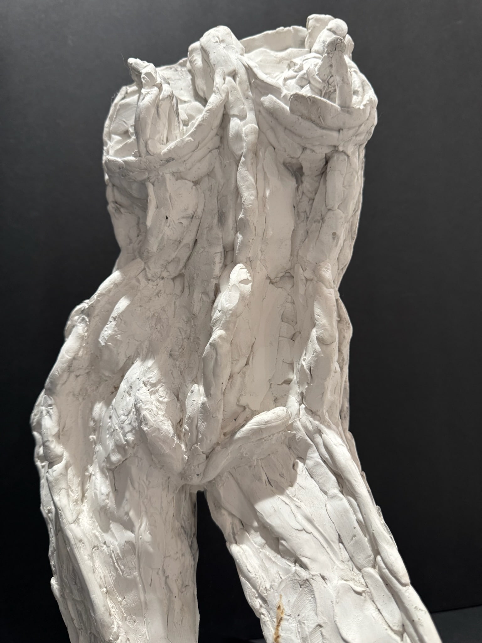 Larry Mohr Plaster Heavy Textured Female Torso Sculpture Signed From Artist Estate - 7