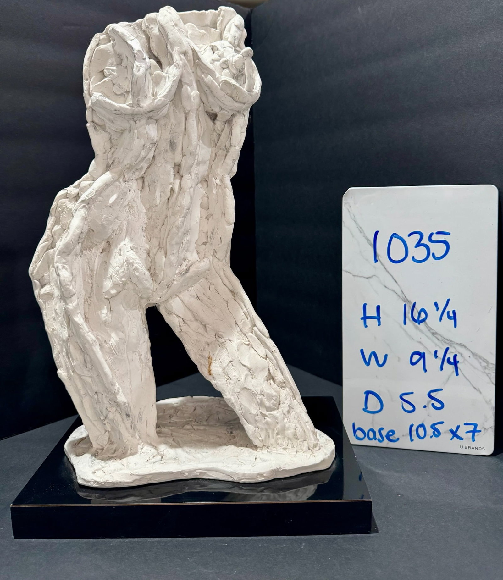 Larry Mohr Plaster Heavy Textured Female Torso Sculpture Signed From Artist Estate - 8