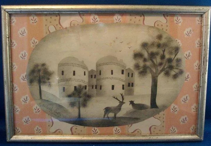 19th Century Goodrich Castle Herefordshire England Stencil Drawing - 2