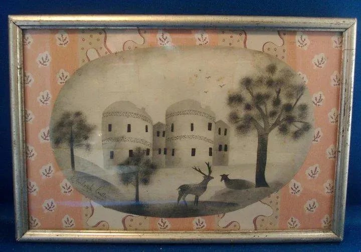 19th Century Goodrich Castle Herefordshire England Stencil Drawing - 4