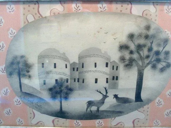 19th Century Goodrich Castle Herefordshire England Stencil Drawing - 6
