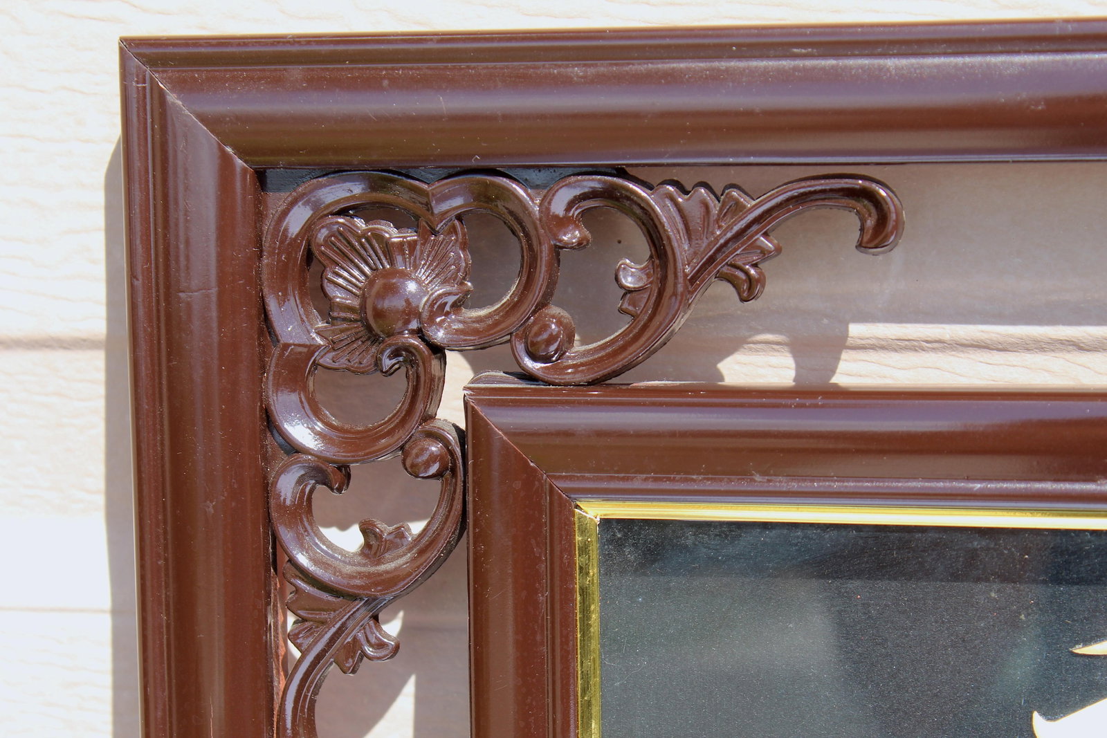 Vintage Chinese Mother-of-Pearl Inlay Chrysanthemum Wall Panels - Ornate Carved Wood Frames - Chinoi - 12