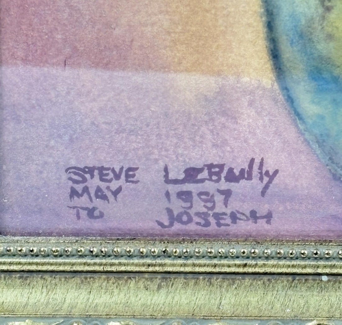1997 Original Signed Steve LeBailly Botanical Watercolor - "Single Rose" - 2