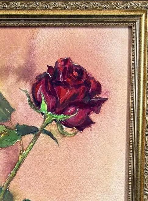 1997 Original Signed Steve LeBailly Botanical Watercolor - "Single Rose" - 5