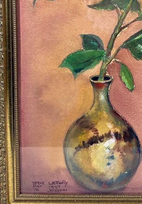 1997 Original Signed Steve LeBailly Botanical Watercolor - "Single Rose" - 6
