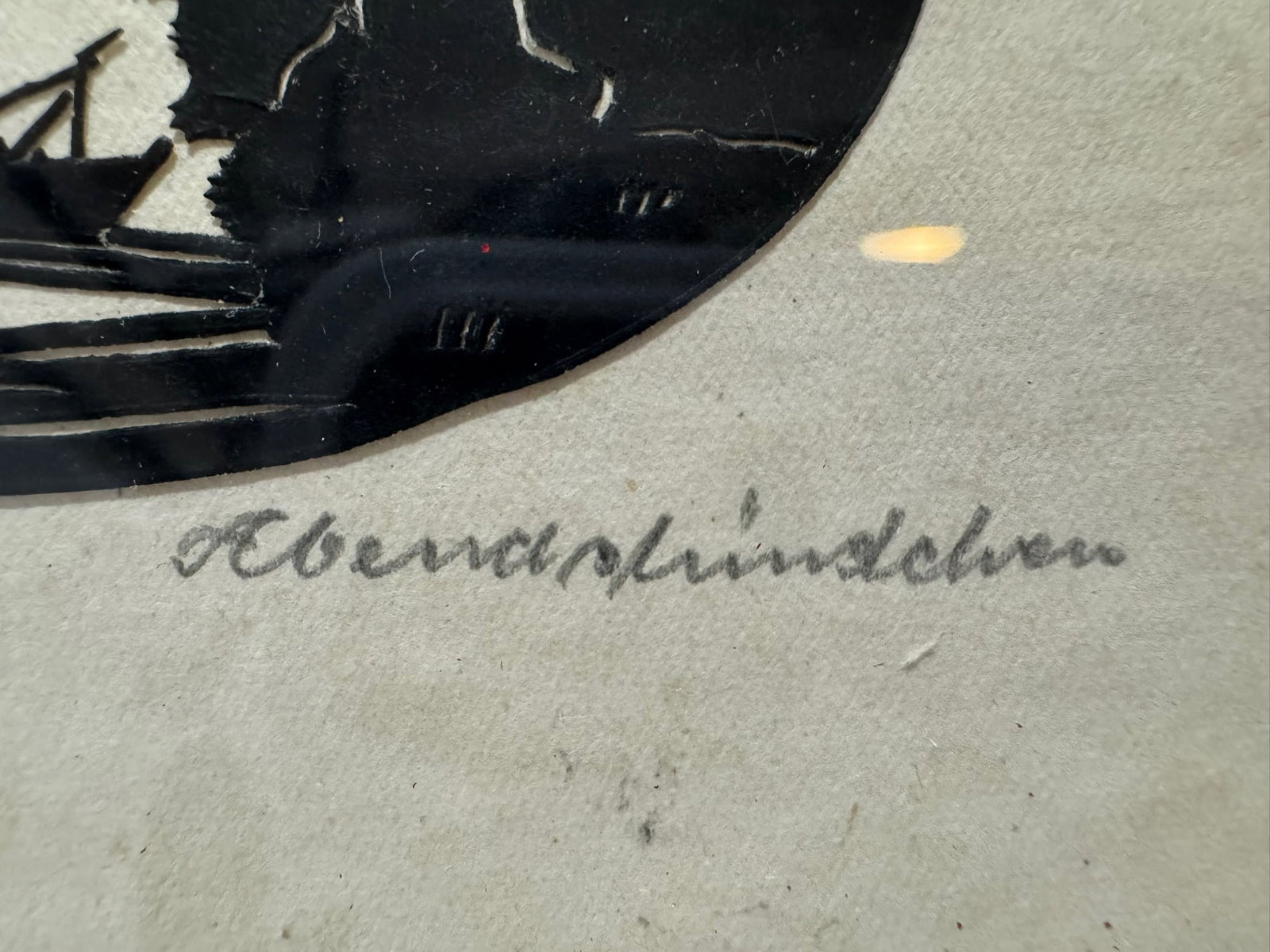 Pair of Early 20th-Century German Silhouette Cut-Paper Artworks - "Abendsplinden" & "Die Karawane", - 11