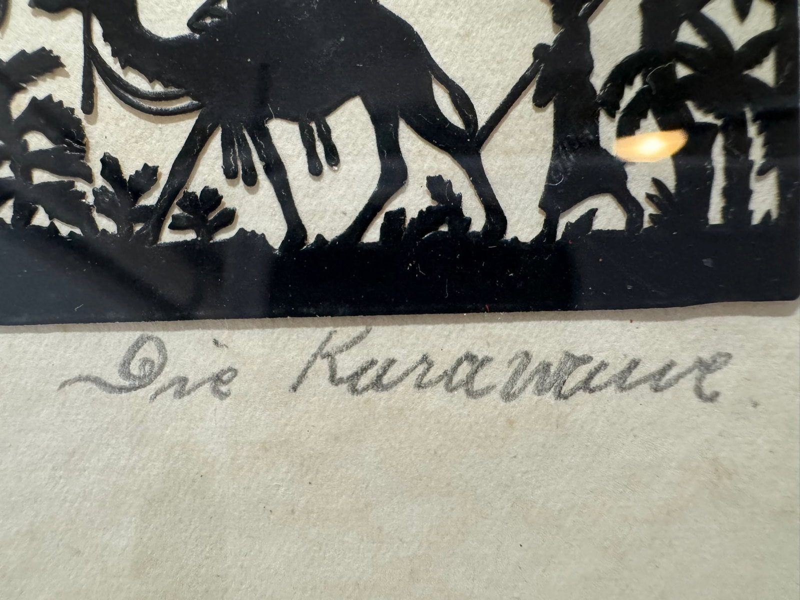 Pair of Early 20th-Century German Silhouette Cut-Paper Artworks - "Abendsplinden" & "Die Karawane", - 12