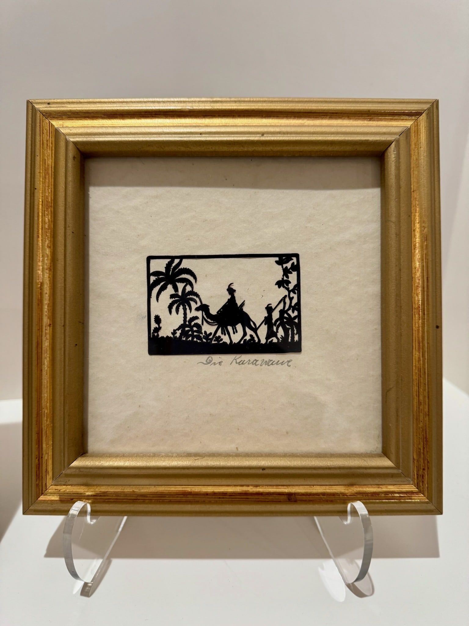Pair of Early 20th-Century German Silhouette Cut-Paper Artworks - "Abendsplinden" & "Die Karawane", - 2