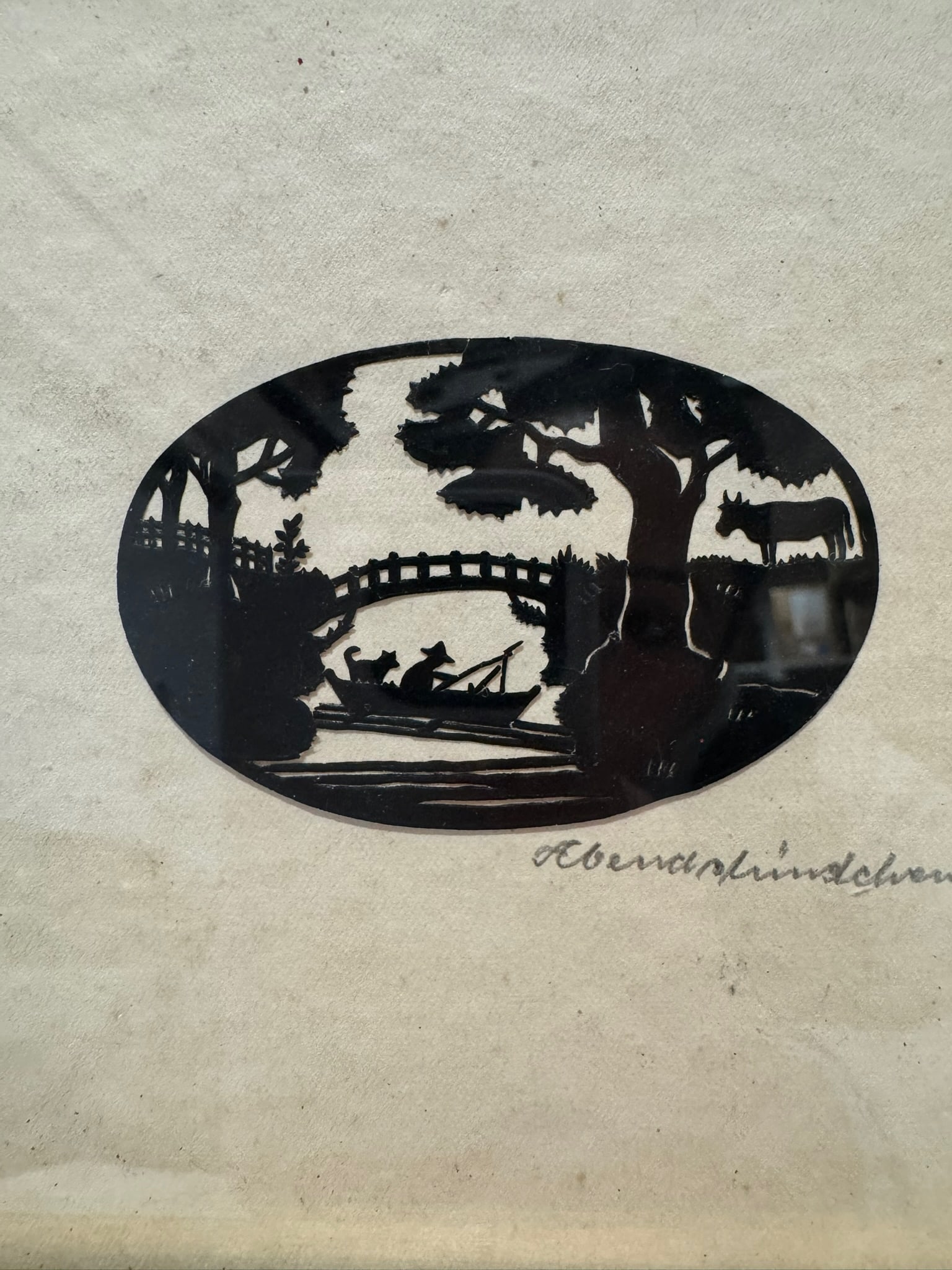 Pair of Early 20th-Century German Silhouette Cut-Paper Artworks - "Abendsplinden" & "Die Karawane", - 6