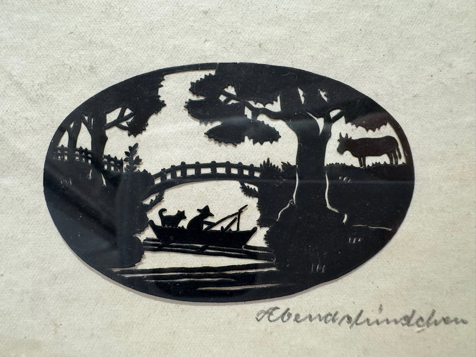 Pair of Early 20th-Century German Silhouette Cut-Paper Artworks - "Abendsplinden" & "Die Karawane", - 8