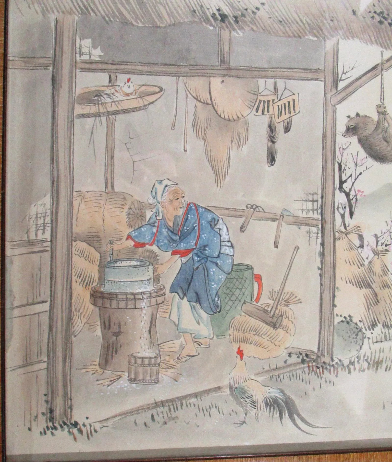 Framed Japanese Watercolor Painting - 4