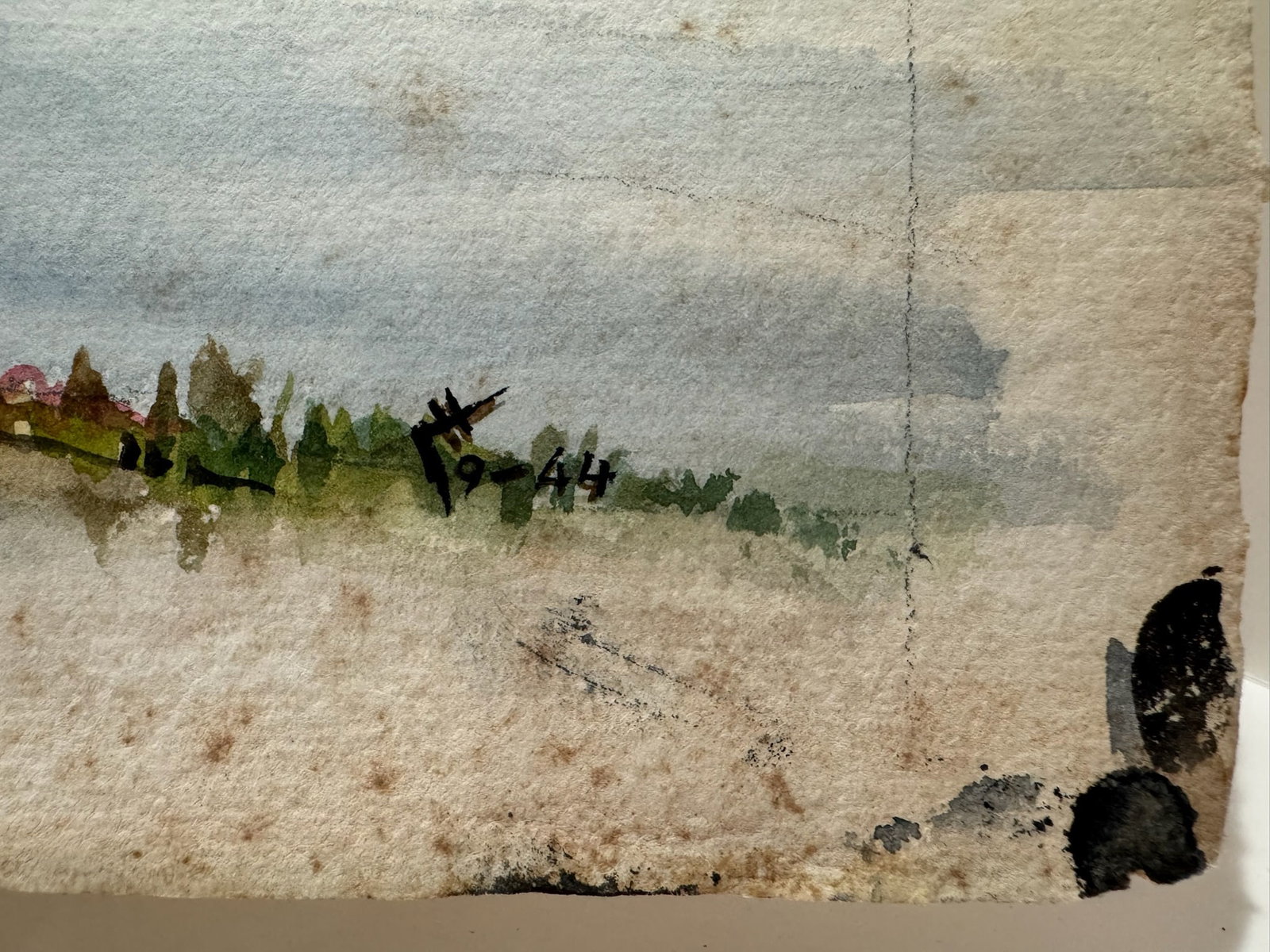 Henry Emil Salloch Original Watercolor on Paper Coastal Bay, 1944. - 5