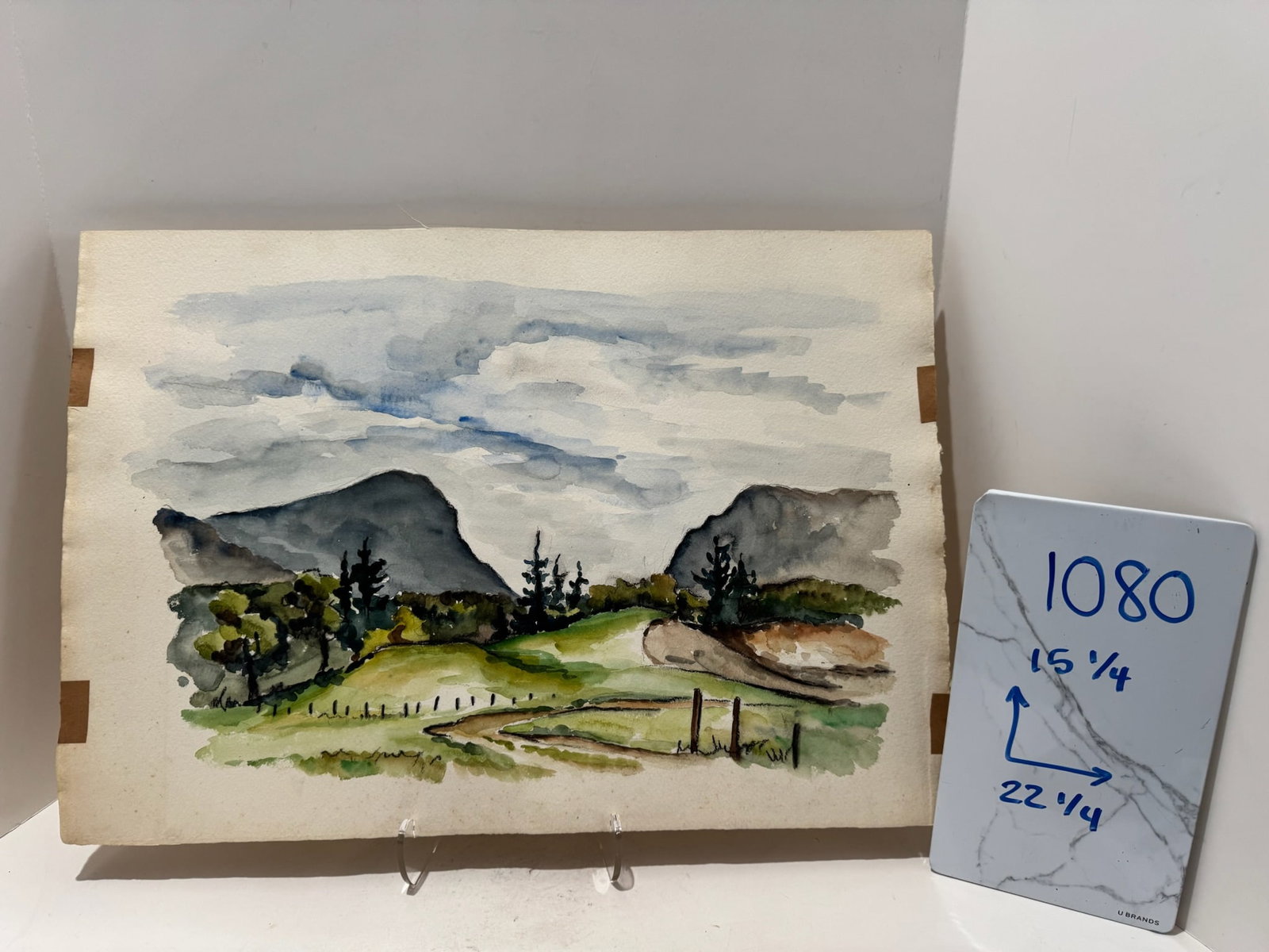 Henry Emil Salloch Original Watercolor on Paper Mountain Valley 1940 - 7
