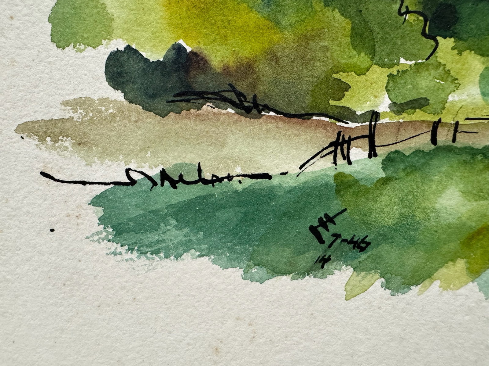 Henry Emil Salloch Original Watercolor on Paper Alpine Valley, 1946. - 5