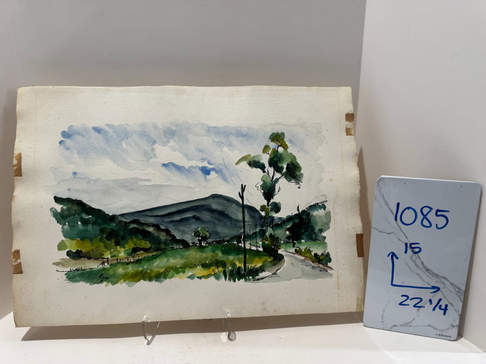 Henry Emil Salloch Original Watercolor on Paper Alpine Valley, 1946. - 7