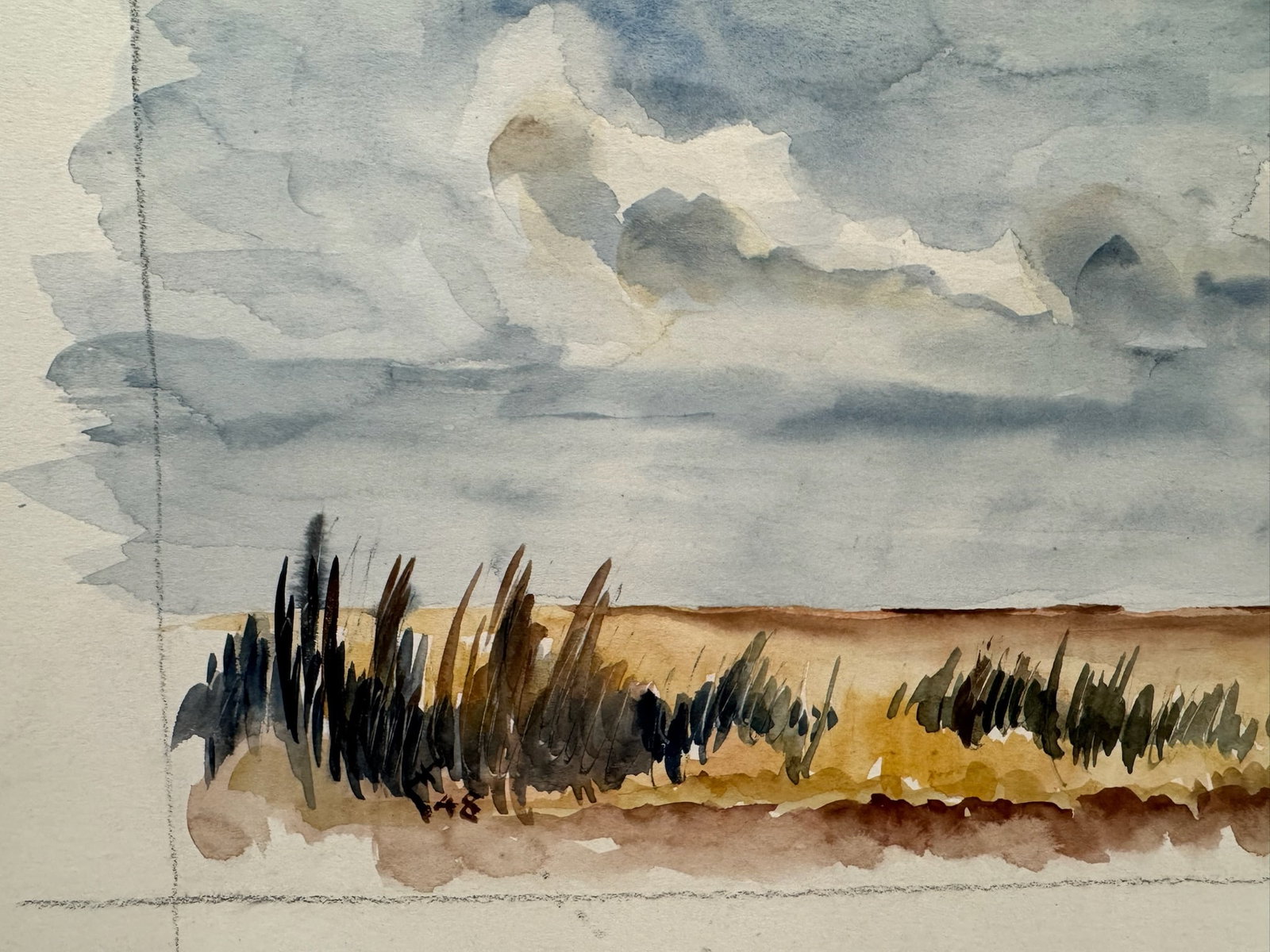Henry Emil Salloch Original Watercolor on Paper River of Grass, Florida. 1948 - 2