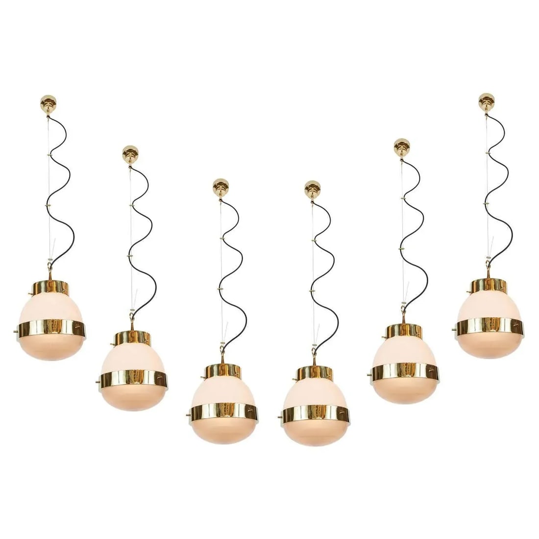 1960s Sergio Mazza Brass 'Delta' Pendant for Artemide - 4
