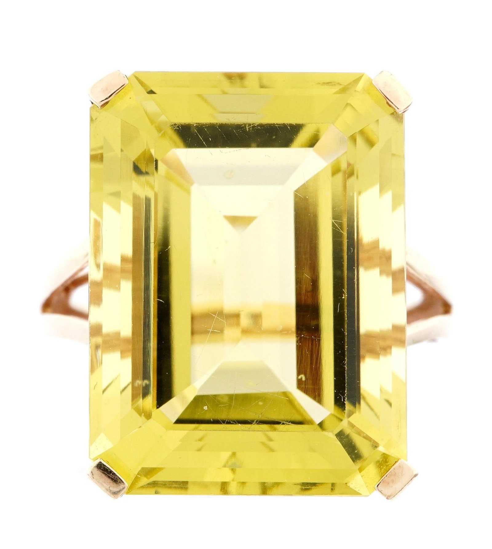 10k Gold Yellow Amethyst Cocktail Ring - 2