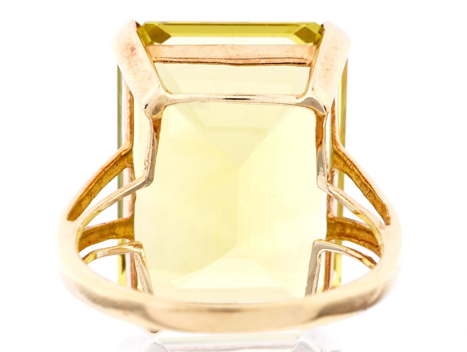 10k Gold Yellow Amethyst Cocktail Ring - 5