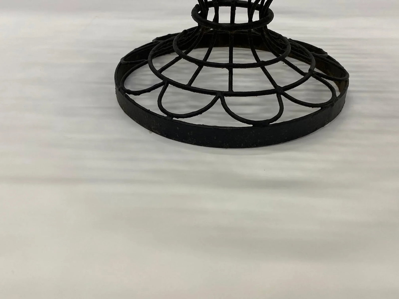 Vintage French Large Woven Black Metal Basket Centerpiece - 4